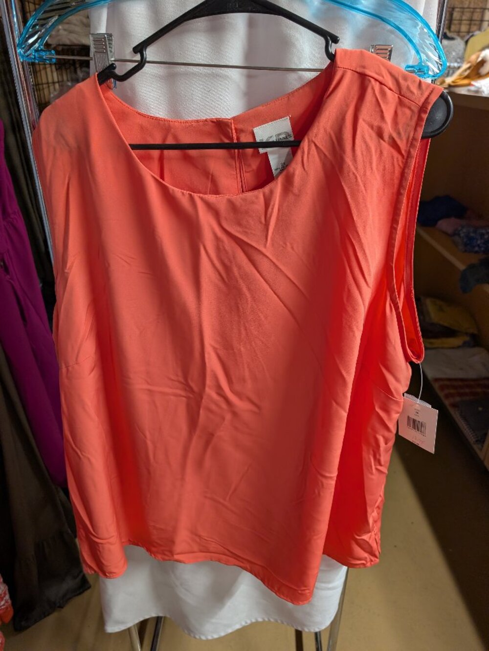Coral Sleeveless Blouse 2X - Perfect for Casual Wear